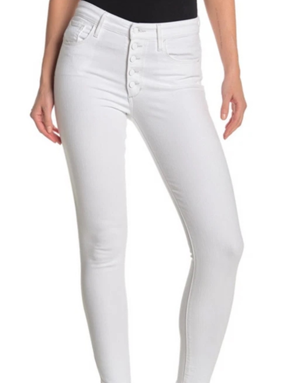 NWT Joe’s Jeans white high rise skinny ankle exposed button fly denim size 28